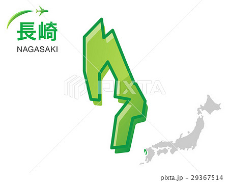 長崎県の地図 イラスト素材のイラスト素材