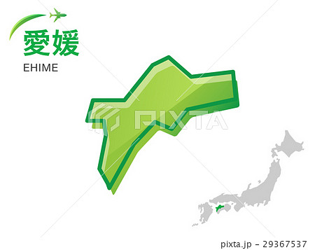 愛媛県の地図 イラスト素材のイラスト素材