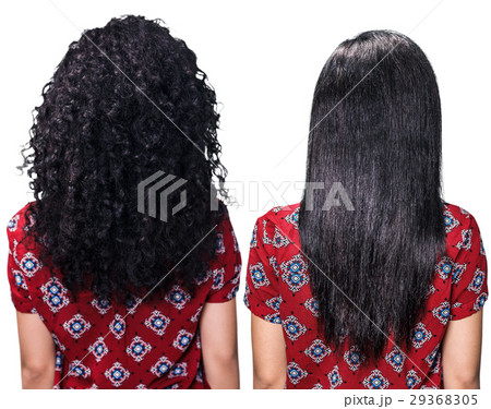Hair before and after straightening Hair before and after straightening 29368305