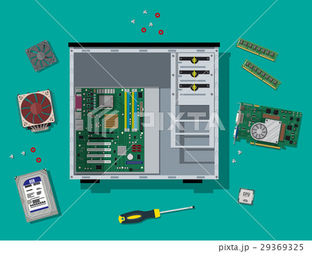 Assembling PC. Personal computer hardware. 29369325