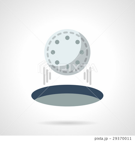 Hit in golf hole flat color vector icon 29370011