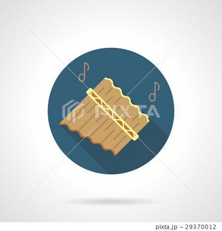 Pan flute music flat round vector icon 29370012