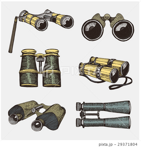 Binocular monocular vintage, engraved hand drawn Binocular monocular vintage, engraved hand drawn 29371804
