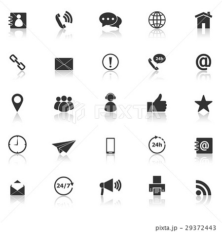 Contact us icons with reflect on white background 29372443