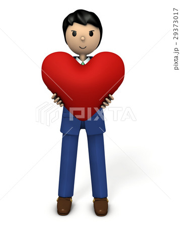 ハートを抱えた若いビジネスマン 29373017