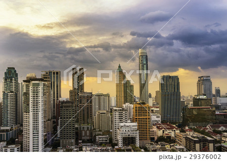cityscape on sunset time and cloud with sun light 29376002