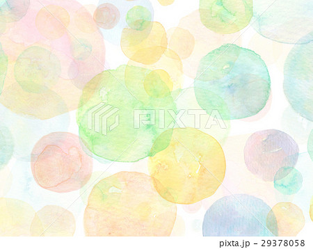 水彩 テクスチャー 虹色 シャボン玉のイラスト素材