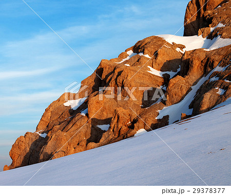 Sunrise mountains in snow Sunrise mountains in snow 29378377