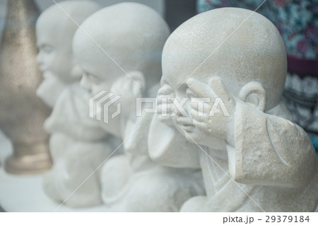 three stoned statue of expressive Monks three stoned statue of expressive Monks 29379184