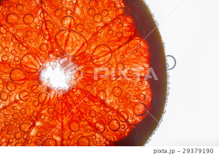 Air bubbles cover red fiber of grapefruit Air bubbles cover red fiber of grapefruit 29379190
