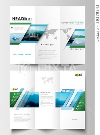 tri fold brochure business templates on both sidesのイラスト素材
