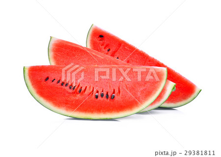 Slice of fresh watermelon isolated on white Slice of fresh watermelon isolated on white 29381811