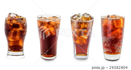 cola in glass isolated on white background. 29382804