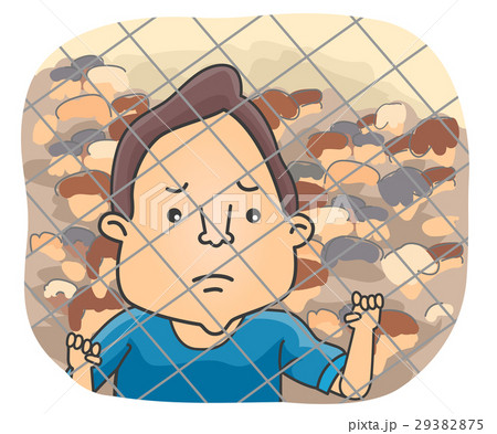 Man Refugee Other Side Fence Man Refugee Other Side Fence 29382875