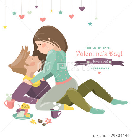 Couple in love celebrating Valentines Day 29384146