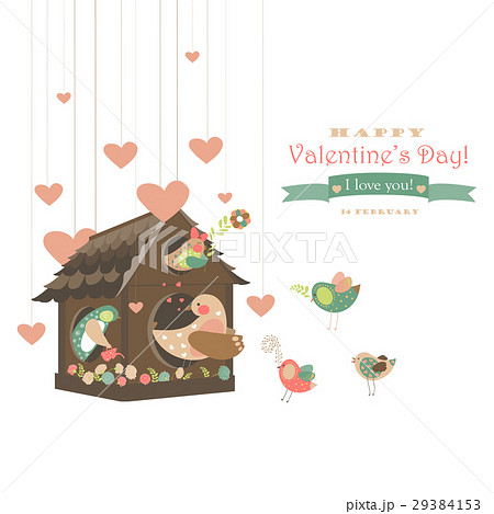 Birds in love and bird house Birds in love and bird house 29384153