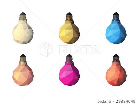 Low poly light bulbs set. 29384649
