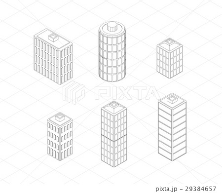 Vector isometric buildings set. Vector isometric buildings set. 29384657