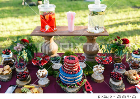 Wedding in the forest. cake with berries 29384725