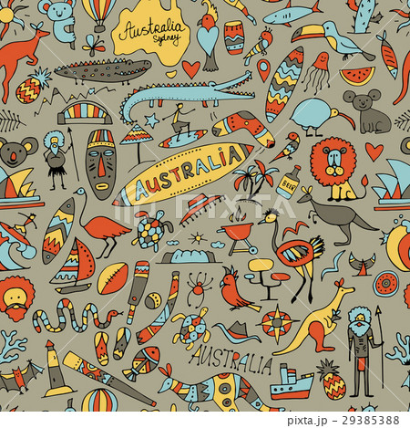 Australia icons set, sketch for your design Australia icons set, sketch for your design 29385388