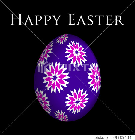greeting card, colored flowers on Easter egg greeting card, colored flowers on Easter egg 29385434