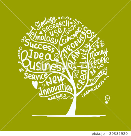 Business idea tree, sketch for your design Business idea tree, sketch for your design 29385920