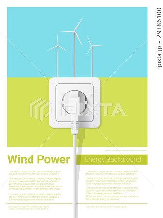 Green energy with wind turbine and electric plug Green energy with wind turbine and electric plug 29386100