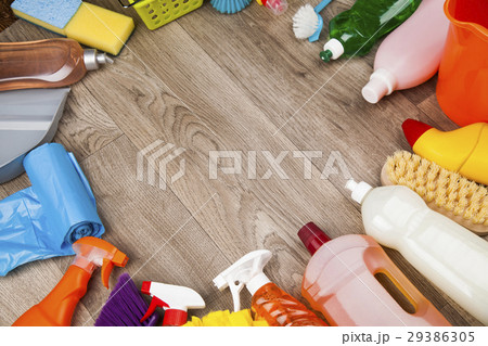 Variety of cleaning products Variety of cleaning products 29386305