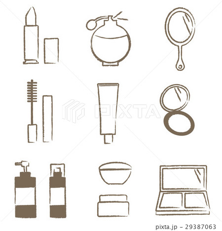 やさしい線画 女性のアイテムその1 化粧品のイラスト素材