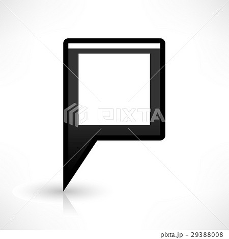 Flat map pin icon black location square sign 29388008