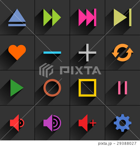 Color media control sign flat icon Color media control sign flat icon 29388027