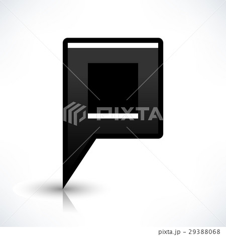 Flat map pin icon black location square sign 29388068