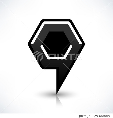 Blank map pin flat location icon hexagon sign 29388069
