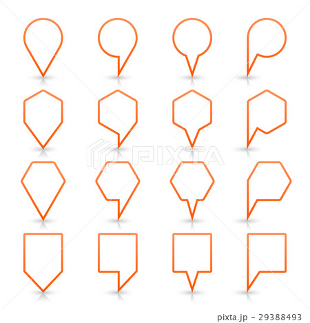 Orange map pin sign flat location icon web button 29388493
