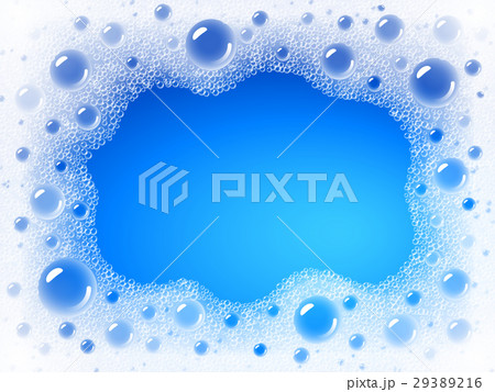 Soap foam overlying on the background of a blue 29389216