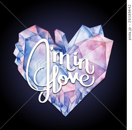 Watercolor crystal heart Watercolor crystal heart 29389642