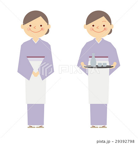 着物　女性　全身　働く人々　イラスト 29392798