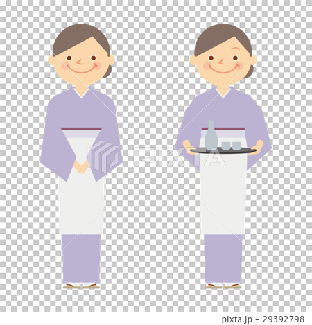 着物　女性　全身　働く人々　イラスト 29392798