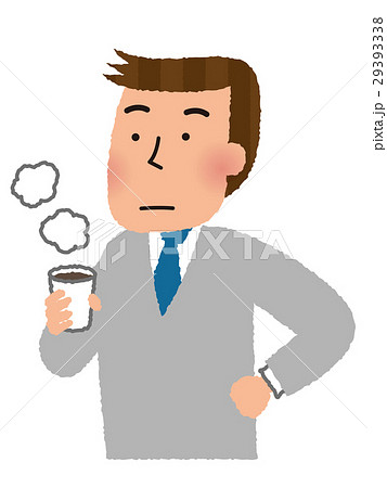 コーヒーを飲む男性社員のイラスト素材 29393338 Pixta