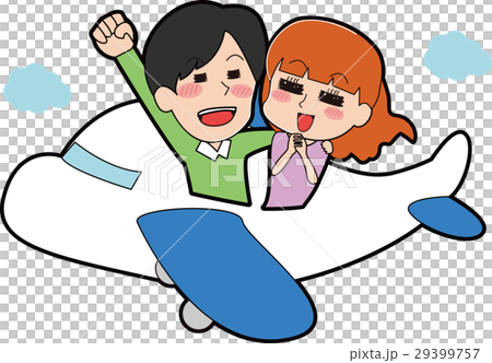 乘坐飛機的夫婦的例證 29399757