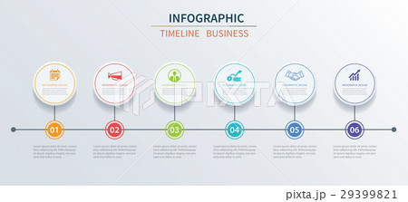 Business infographics template 6 data with circle 29399821