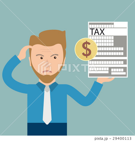 Cartoon Angry Businessman Tax Dollar 29400113