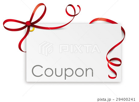 Coupon Card Red Ribbon Bow 29400241