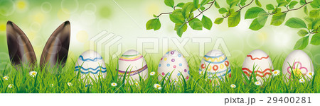 Hare Nature Easter Eggs Grass Beech Twigs Header Hare Nature Easter Eggs Grass Beech Twigs Header 29400281