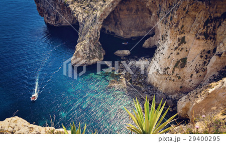 View of the Blue Grotto and small boats View of the Blue Grotto and small boats 29400295