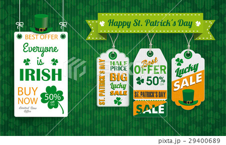 Vintage St Patricks Day Board Hat 3 Price Stickers 29400689