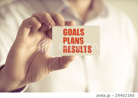 GOALS, PLANS, RESULTS message card GOALS, PLANS, RESULTS message card 29402160