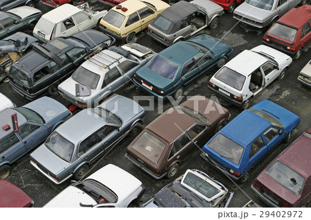 Scrap Car Recycle Yard with lots of  crushed cars 29402972