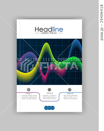 Cover design template glowing diagram and numbers 29406418