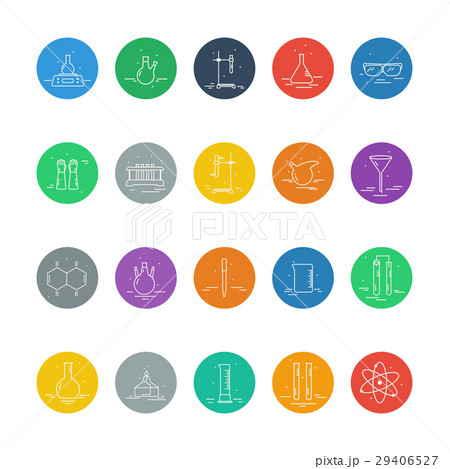 Set of icons with chemical laboratory equipment. 29406527